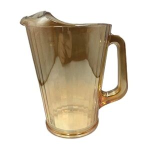 Vintage Orange Carnival Glass Pitcher with Handle
